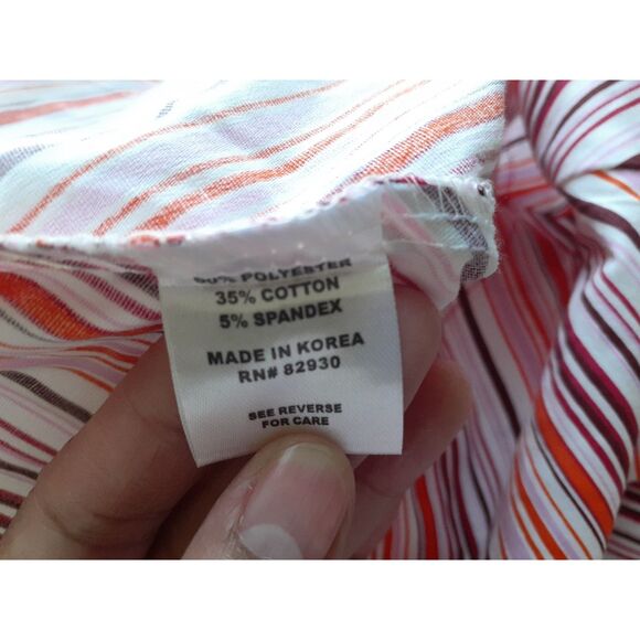SOHO Jeans Pink Multicolor Stripes Long Sleeves Button Shirt JR. Size Large NWT - Picture 10 of 15
